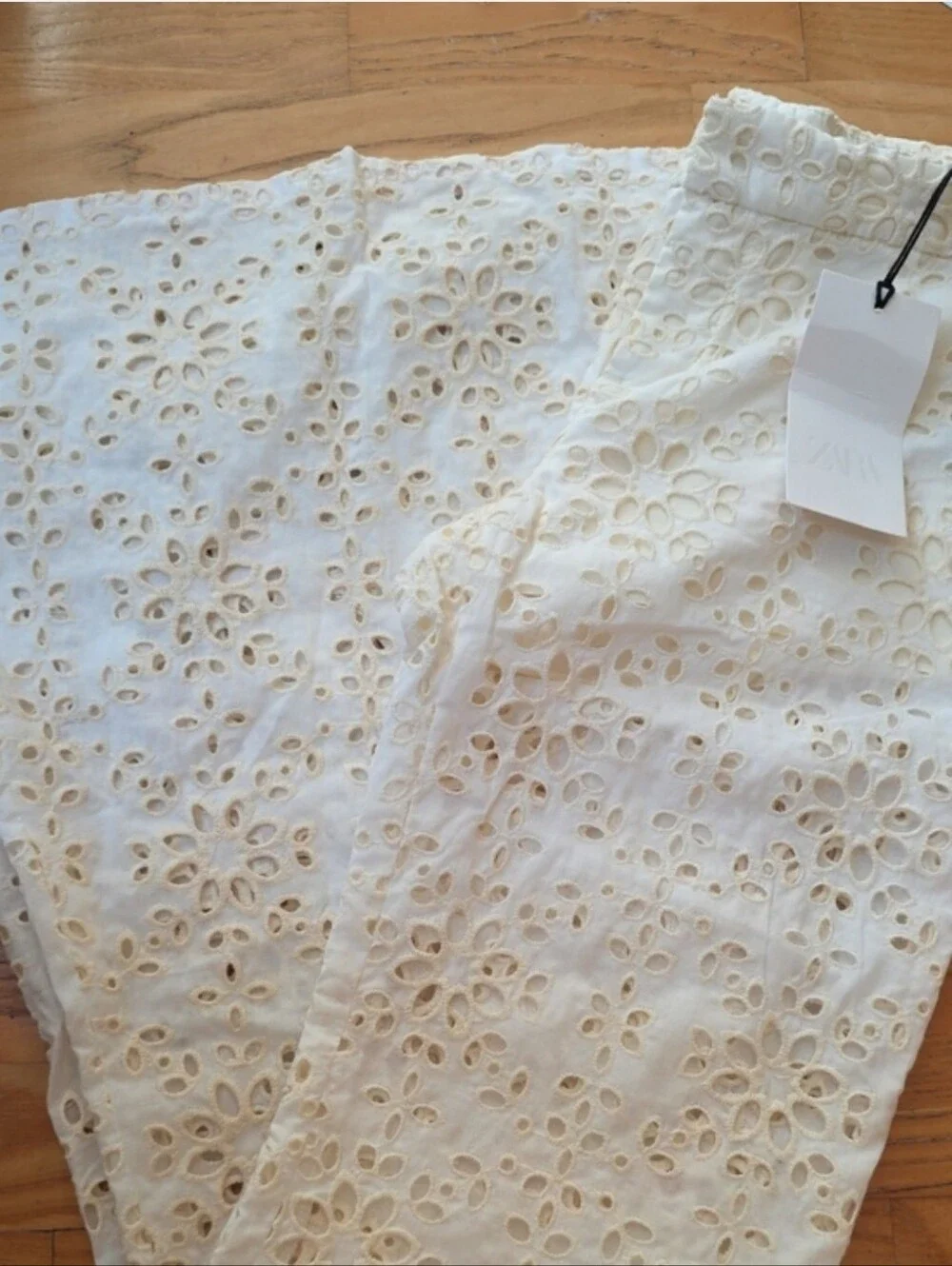 ZARA EMBROIDERED FLARE PANTS Size XS